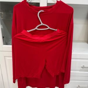 Victoria's Secret Red Pajama Set, Oversized T shirt and shorts